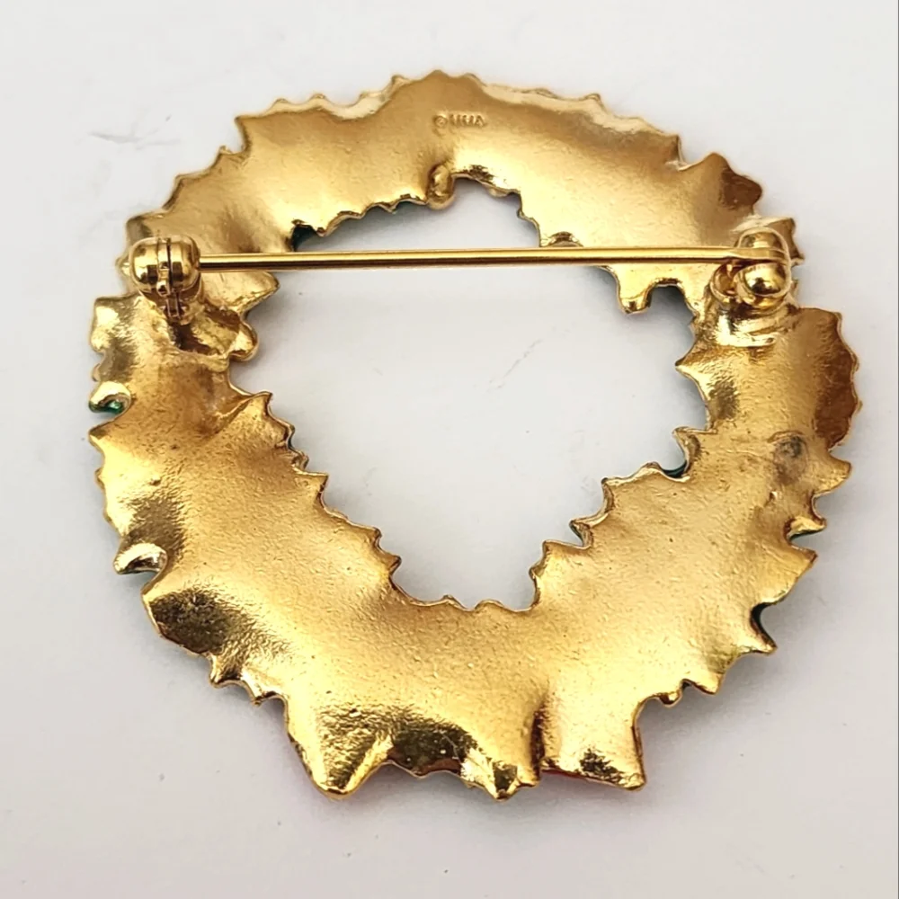 Holly Wreath Brooch